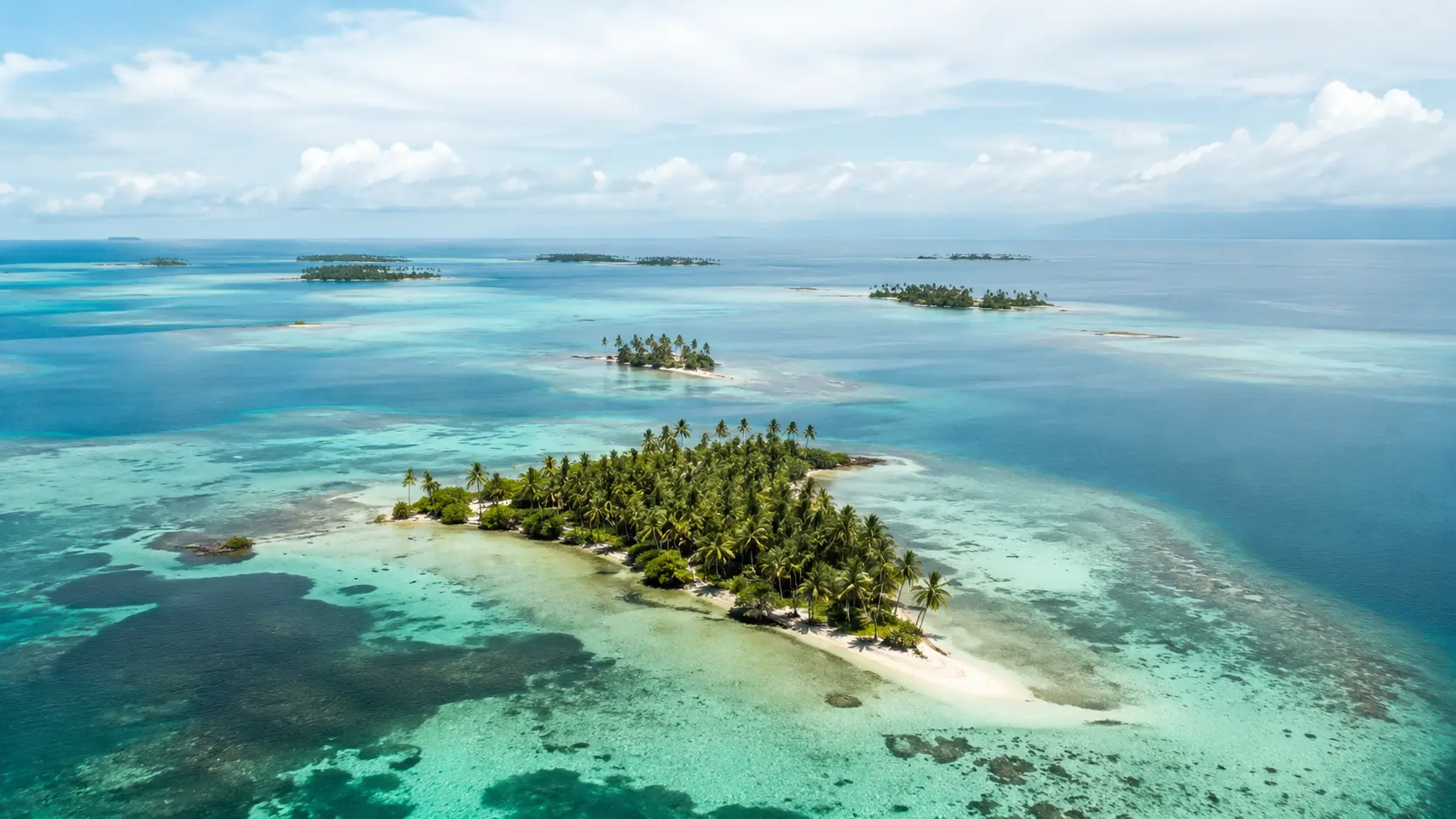 Islas de San Blas vistas desde el aire.